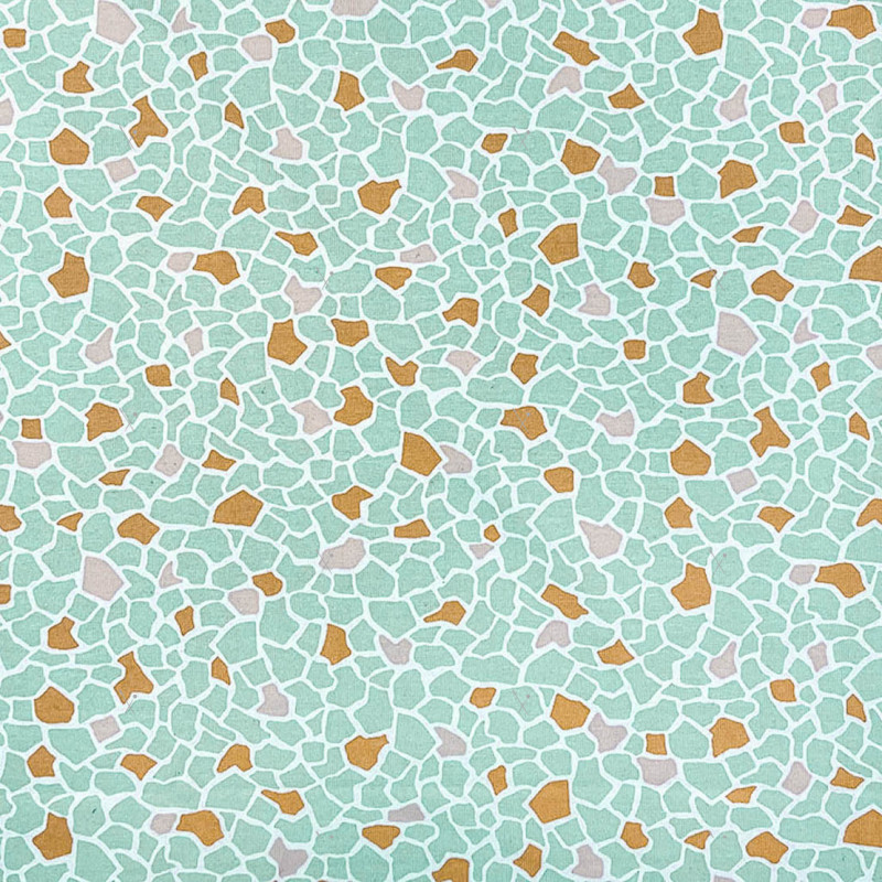 Coated  Cotton ARGEO Light Mint / Apricot